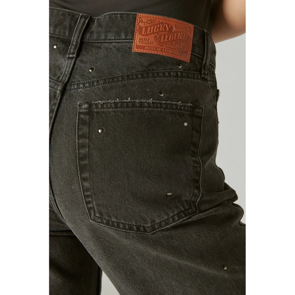 Lucky Legend Brand Button Fly Straight Leg Studded Jeans Black Denim 2/28/#8006 - Picture 4 of 4
